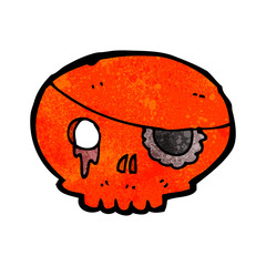 cartoon skull with pirate eye patch