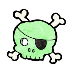 cartoon spooky pirate skull