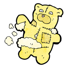 cartoon torn teddy bear