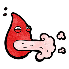 cartoon blood drop out of breath