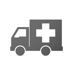 Isolated delivery truck icon with a pharmacy sign