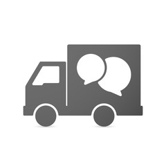 Isolated delivery truck icon with a comic balloon