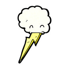 cartoon cloud spitting lighning bolt