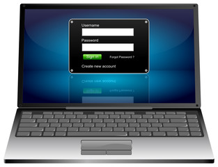 Laptop Computer with Login screen