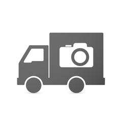 Isolated delivery truck icon with a photo camera