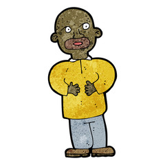cartoon worried bald man