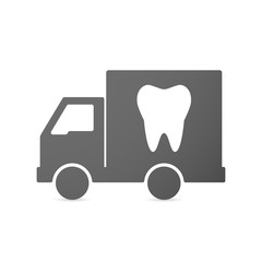Isolated delivery truck icon with a tooth