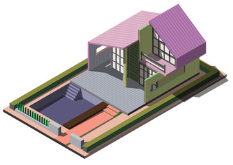 illustration of info graphic house concept in isometric graphic
