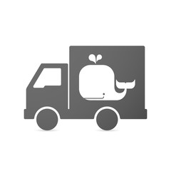 Isolated delivery truck icon with a whale