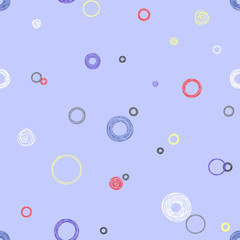 Blue seamless vector pattern with circles