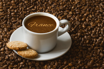 Still life - coffee with text France
