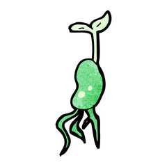 cartoon sprouting seedling