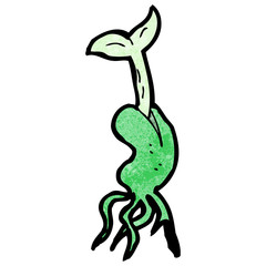 cartoon sprouting seedling