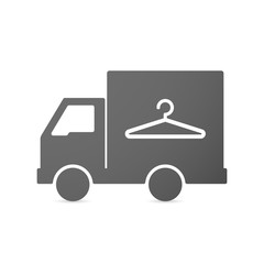 Isolated delivery truck icon with a hanger