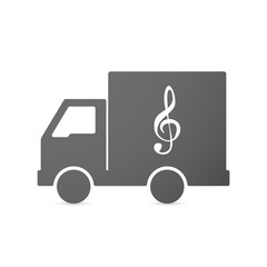 Isolated delivery truck icon with a g clef