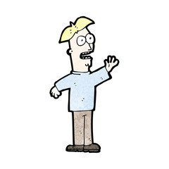 cartoon waving man