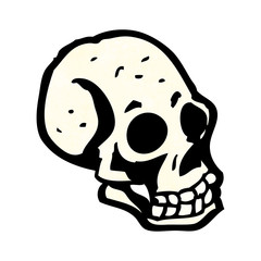 cartoon spooky skull