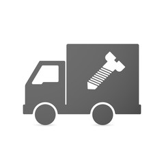 Isolated delivery truck icon with a screw