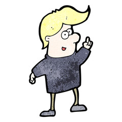cartoon blond man with idea