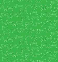 Vector seamless background of ribbons on a white background. The pattern of colored bows.