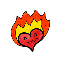 flaming heart symbol cartoon