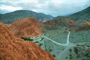 Red-colored mountain in Purmamarca