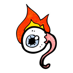 cartoon burning eyeball