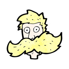 cartoon man with huge blond mustache