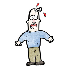 cartoon nail in man's head