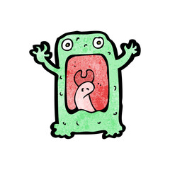 cartoon frightened frog