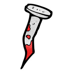 cartoon bloody nail