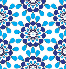 Vector seamless background. Concealedly ornament purple and yellow. Modern stylish texture. Repeating geometric shapes round shape.