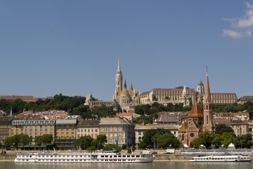 View of Budapest fortress and Fisherman's Bastion