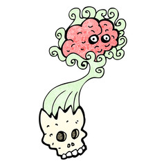 cartoon haunted skull