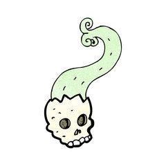 cartoon haunted skull