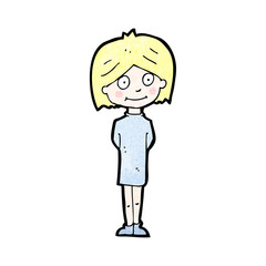 cartoon happy blond girl