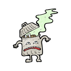 cartoon garbage can