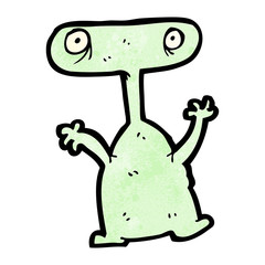cartoon weird alien monster
