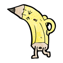 cartoon pencil with bad back