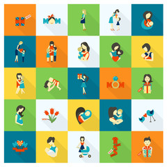 Fototapeta premium Happy Mothers Day Icons