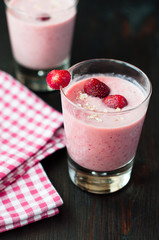 fresh homemade smoothie with strawberry and banana