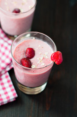 fresh homemade smoothie with strawberry and banana