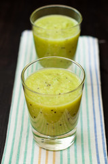 fresh homemade smoothie with kiwi and banana