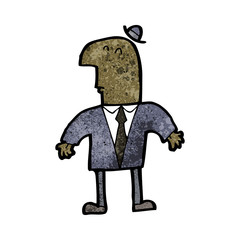 cartoon businessman shrugging shoulders
