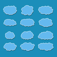 Vector illustration of clouds collection