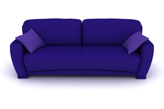 Isolated Purple Sofa