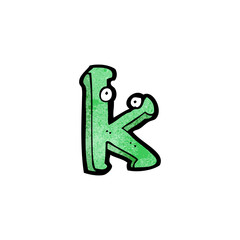 Fototapeta premium cartoon letter k with eyes