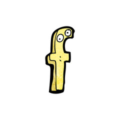 cartoon letter f with eyes