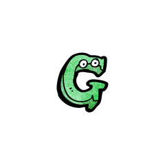 cartoon letter g with eyes