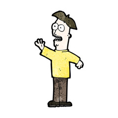 cartoon waving man